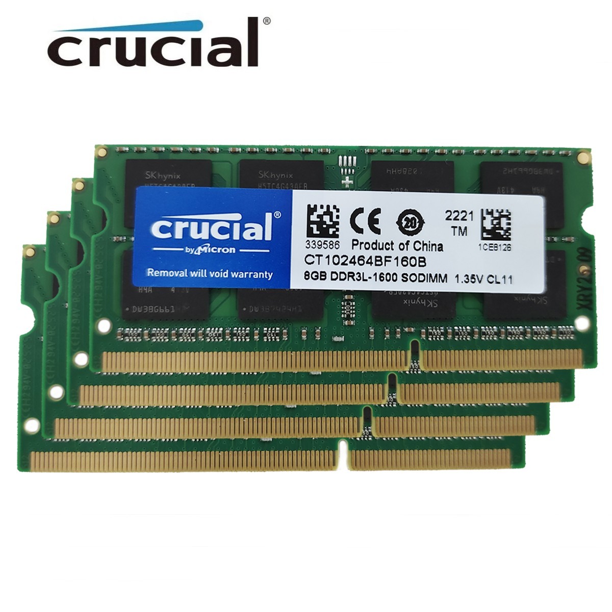 Crucial DDR3L 8GB 16GB 32GB 1600MHZ PC3L-12800 Laptop SODIMM 204-Pin Memory RAM