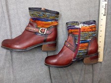 Spring Step L'Artiste Gaetana Boots Womens 7.5 38 Multicolor Leather Ankle