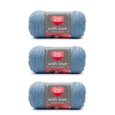 with Love Bluebell Yarn - 3 Pack of 198g/7oz - Acrylic - 4 Medium (Worsted) -...