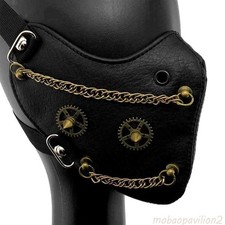 Vintage Gothic Biker Punk Maskque Steampunk Gears Chain Mask