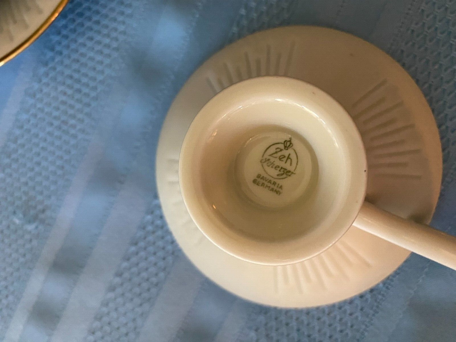 Vintage Zeh Scherzer Bavaria, Germany  3 pc Tea Cup,Saucer & Dessert Plate Set