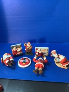 Coca-Cola Christmas Theme Lot of 8 Santa Clause Includes Magnets & Ornaments