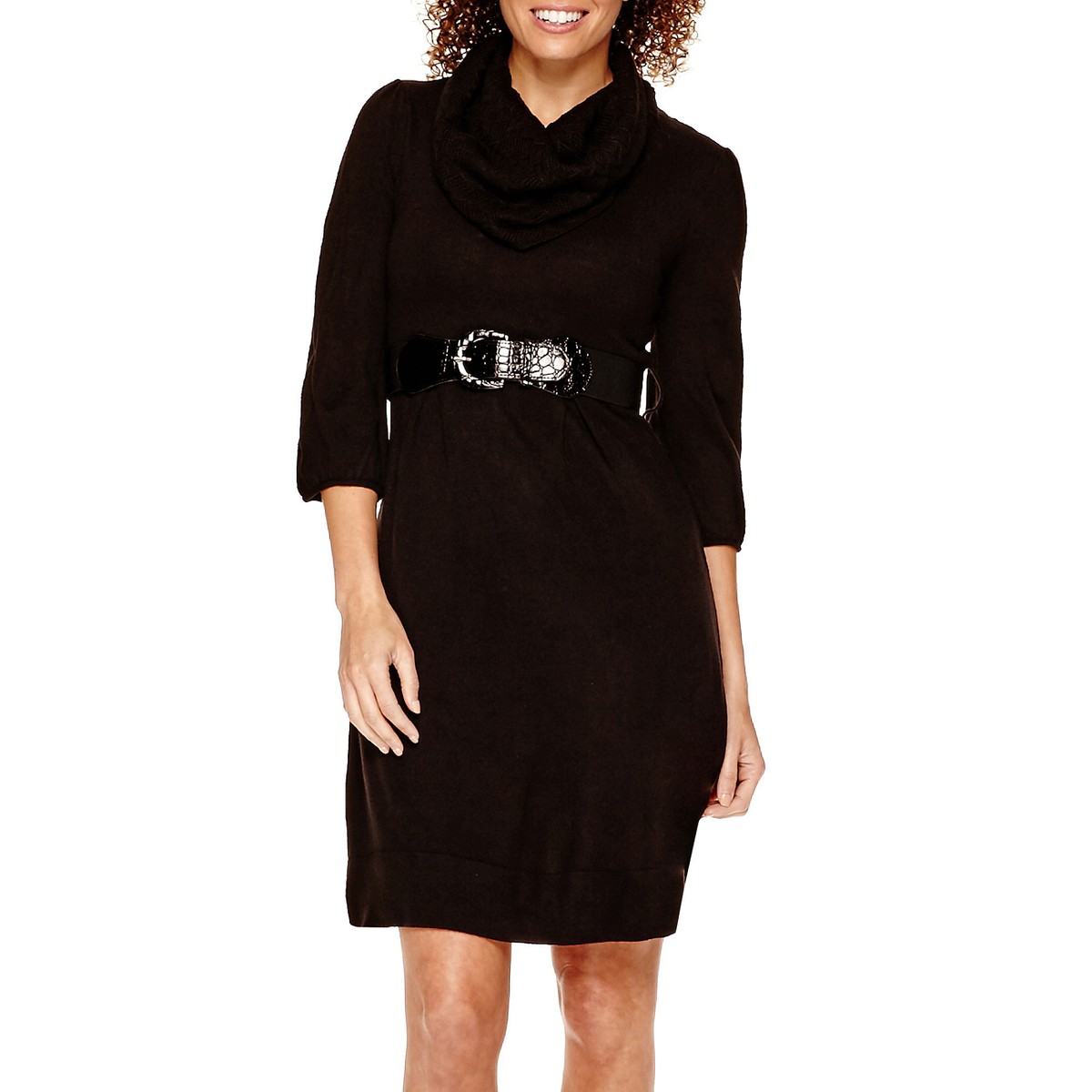 white christmas dresses Carlene Ribbed Mini Sweater Dress main image 0