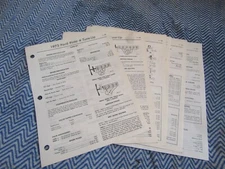 1973 FORD PINTO 6 V8 JEEP 6 V8 FACTORY TUNE UP SPECIFICS SPEC MANUAL SHEETS SET