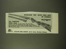 1967 Richland Arms Model 202 Shotgun Advertisement