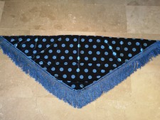 Flamencotuch aus Spanien Stola Schultertuch Flamenco-Tuch blau/schwarz A