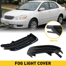 Pair Front Bumper Fog Light Grille Grill Cover Black For 2003-04 Toyota Corolla