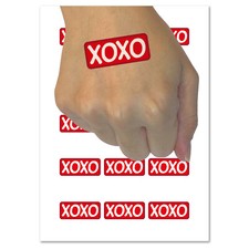 XOXO Hugs Kisses Love Fun Text Temporary Tattoo Water Resistant Body Art Set