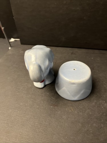 Vintage 1980's Circus Elephant Blue Gray S&P Salt & Pepper Shaker Set B36 - Picture 2 of 5
