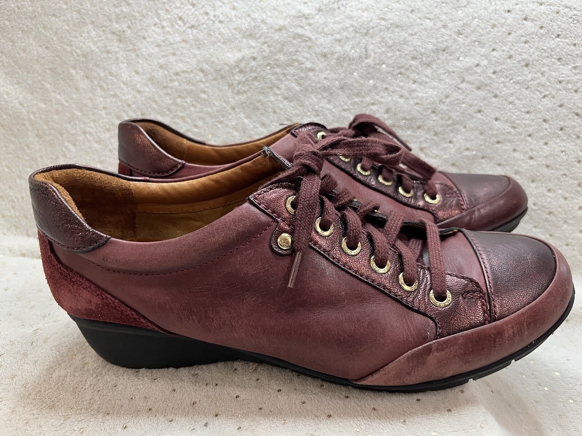Pikolinos Womens Maroon Leather Lace Up Shoes Size US 9.5-10 