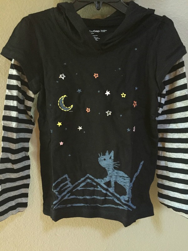  Gap Girls Top Shirt size 5 New Cat Stars 2 in one NWT 