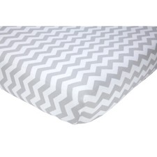 Little Love: Grey  White Chevron Crib Sheet by NoJo