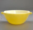 Vintage Anchor Hocking Fire King 10" Yellow Cinderella Handle Mixing Bowl