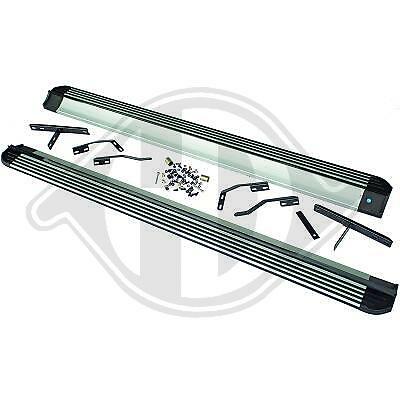 Marche-pieds pour VW Touareg 2007-2010 en aluminium brossé noir et argent