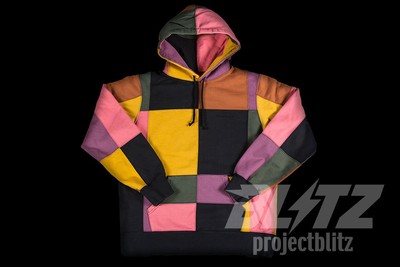supreme patchwork hooded sweatshirt