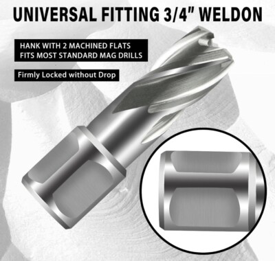 °SALI Annular Cutter Diameter 7/16 inch with Weldon Shank 3/4 inch (with 2...
