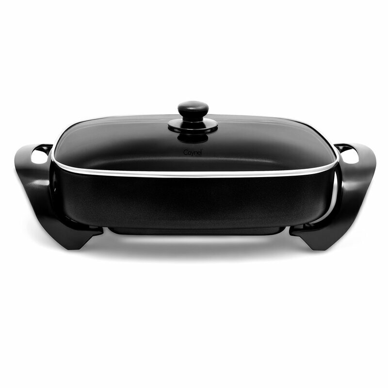 Deep Dish 16 Inch Non-stick Electric Skillet with Glass Cover 16