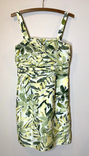 Banana Republic Dress Womens 6 Silk Sundress Green Cocktail Bustier Floral Lined