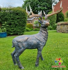 Large Proud Stag & Antlers Statue Buck Deer Garden Ornament Sculpture