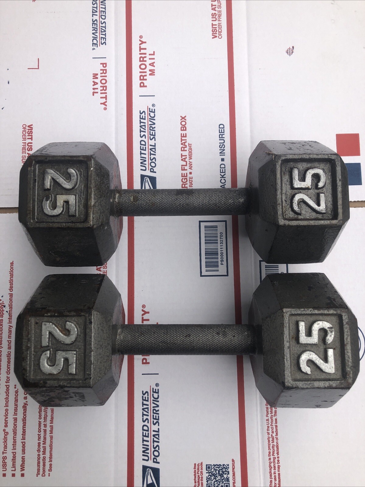 ONE PAIR OF CAST IRON HEX DUMBBELLS FOR STRENGTH TRAINING WITH FREE SHIPPING!
