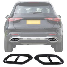 Schwarz ABS Auspuffblenden Auspuff Abdeckung f&uuml;r Mercedes GLC X254 2023+