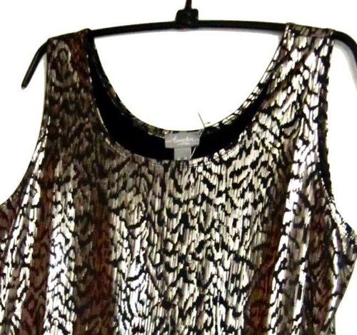 Chico's TRAVELERS FOIL ANIMAL TANQUE CONTEMPORÁNEO CHICO'S TALLA 1 = 8/10 NUEVO CON ETIQUETAS $59 - Imagen 3 de 3