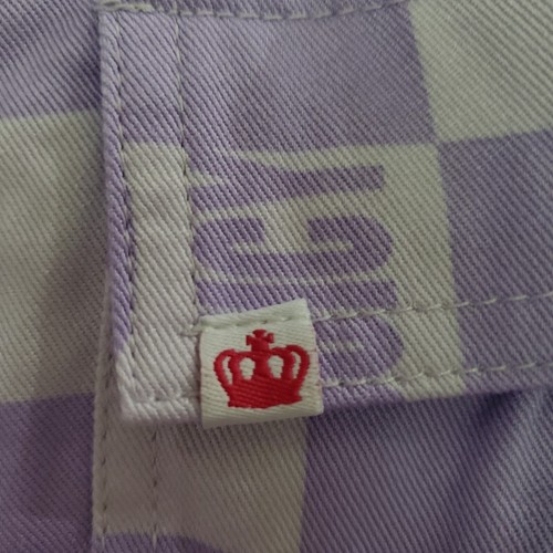 Juicy Couture Lavendel Himmel kariert Damen L normale elastische Taille/Saum Taschen neu mit Etikett - Bild 3 von 18