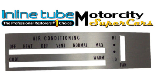 70-71-72 Cutlass 442 W-30 Air Conditioning Dash Board Panel A/C Control Placard - Afbeelding 1 van 8