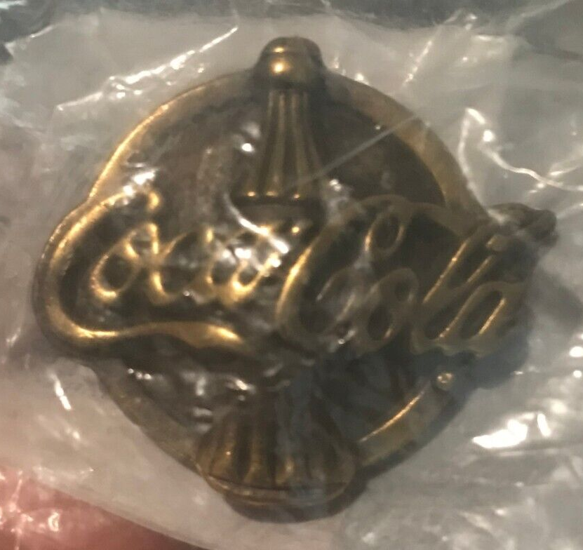 Coca-Cola Round Drawer Pull Knob Handle Brass 1.5