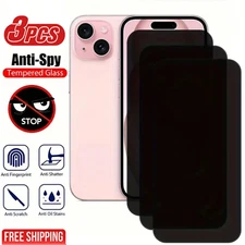 Privacy Tempered Glass Screen Protector 3PCS For iphone Anti Spy Tempered Glass