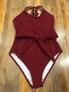 wine red swimsuit