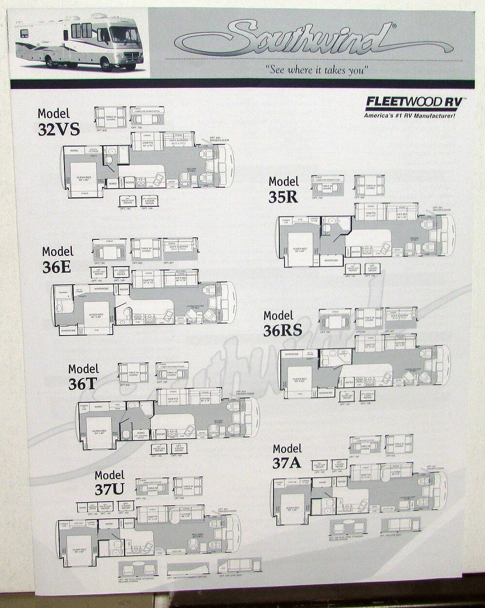 2003 Southwind By Fleetwood RV Dealer Sales Brochure Folder Motor Home 2003 Southwind By Fleetwood RV Dealer Sales Brochure Folder Motor Home