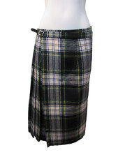 Cobra Kilt Pure Wool Skirt Green Tartan Plaid Made in Ireland Size M
