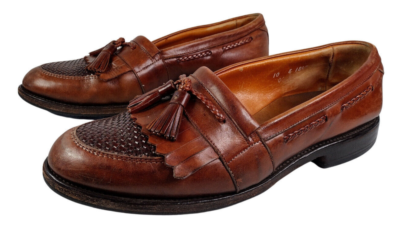 ALLEN EDMONDS Cody 1849 Woven Brown Leather Kiltie Tassel  display picture 2