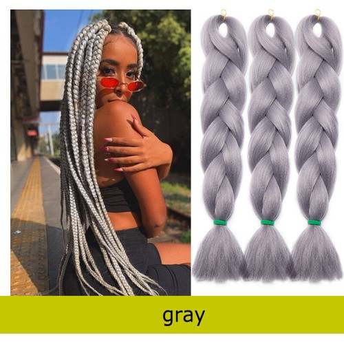Multi Colored Afro Crochet Braids Hair Extensions Straight Jumbo Braiding Ombre - Picture 54 of 67