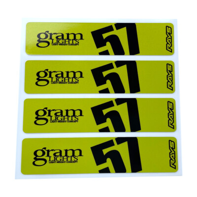 Yellow Rays Gram Lights Gramlights 57DR 57CR Spoke Sticker JDM Decal 1set 4pcs