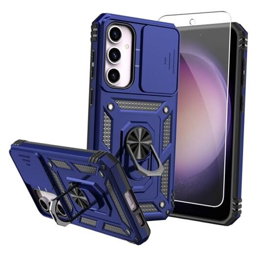 Galaxy S23 FE Case,Samsung Galaxy S23 FE Case,with Screen Protectors and Blue