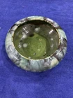 Vtg McCoy Blue Green Onyx Brush Glaze Round Flower Bowl Planter Art Deco
