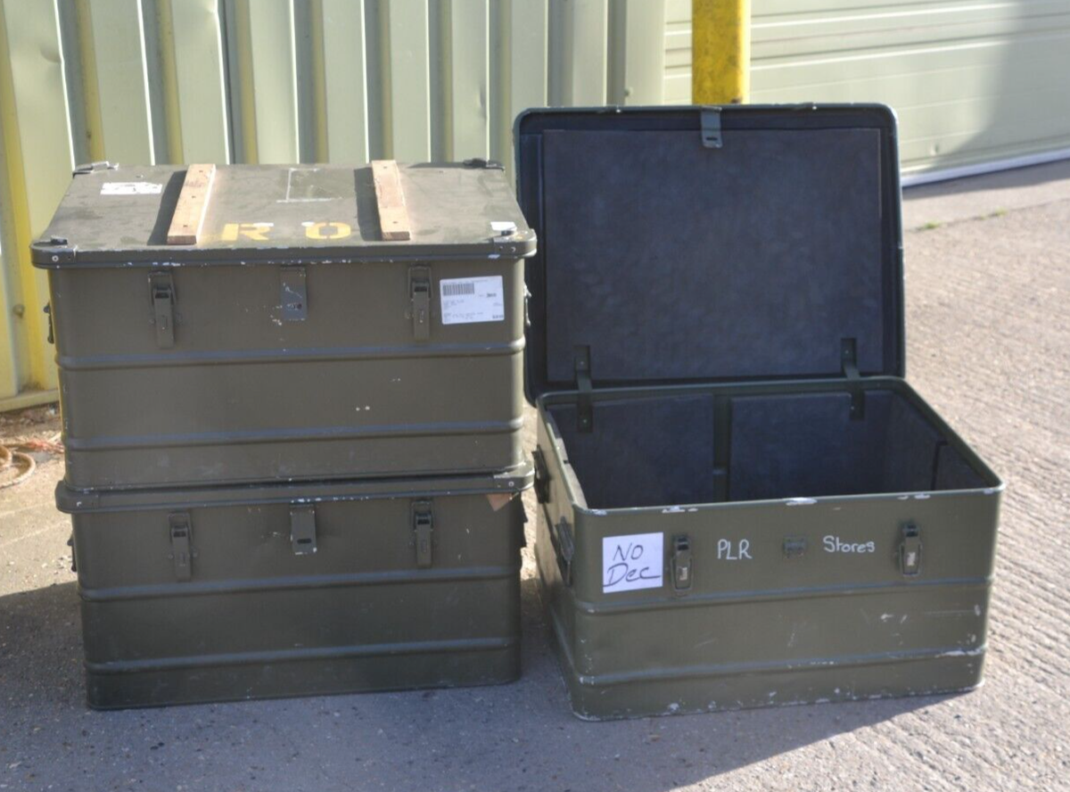 米軍実物　CASE SET TRANSPORT&STORAGE ミリタリーケース British Army Military Aluminium Transport Flight Storage Case Box