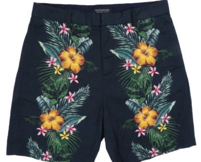 SCOTCH & SODA ALOHA TUESDAYS all day wear mens 28 floral bermuda chino shorts 7''
