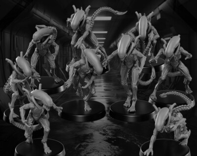 Alien Xenomorph 3D Printed Model Figure Custom Sci-Fi Horror Collectible Gift