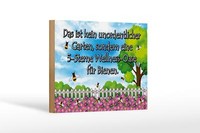 Holzschild Spruch 18X12Cm Kein Garten 5 Sterne Oase Holz Deko Schild Wooden Sign