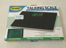 IDEAWORKS Weight Scale Wide 12" X 8" Platform Talking Tempered Glass LCD Display