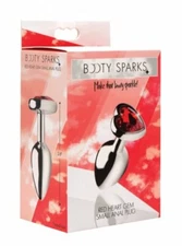 Booty Sparks Small Metal Red Heart Gem Anal Butt Plug by XR Brands