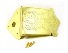Beautiful, Ornate Gold Mandolin or Cigar Box Guitar Tailpiece