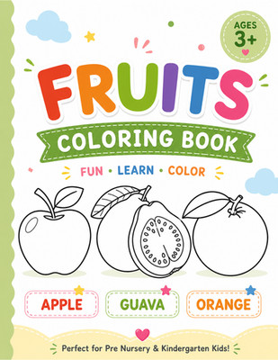 Fruits Coloring Book for Kids | Tracing Book | Digital Coloring Book