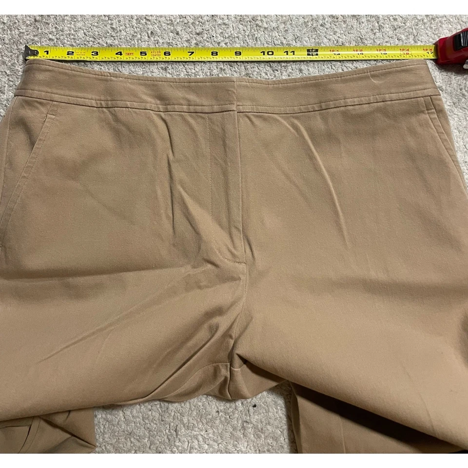 Talbots Heritage Pants Womens 12P Petite Khaki Tan Straight Leg Flat Front - Image 2 of 4