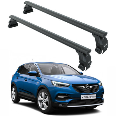 For Opel Grandland X (2017-2025) Roof Rack System Carrier Cross Bars, Black