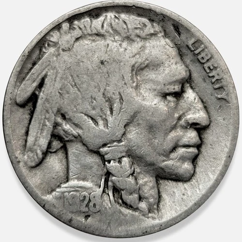 1928-D Buffalo Nickel 5c Good G+ * Original Surfaces * 1928D #1