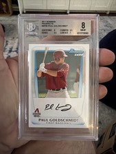 ST. LOUIS CARDINALS PAUL GOLDSCHMIDT ROOKIE 1ST CARD 2011 BOWMAN BASEBALL HOT⚾⚾. rookie card picture
